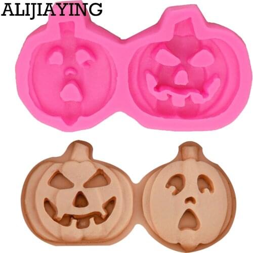 M0280 1Pcs Silicone mold pumpkin chocolate pudding jelly dessert mould halloween cake Decorating Tools mold