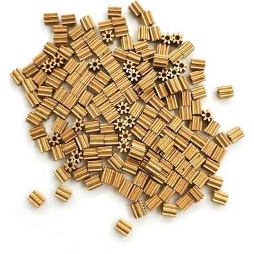 Copper Pinion 71A 0.3M OD=2.6mm 7T Toy Aircraft Motor Parts 1mm Tight Shaft Match 7 Teeth Gears (250pcs/lot)