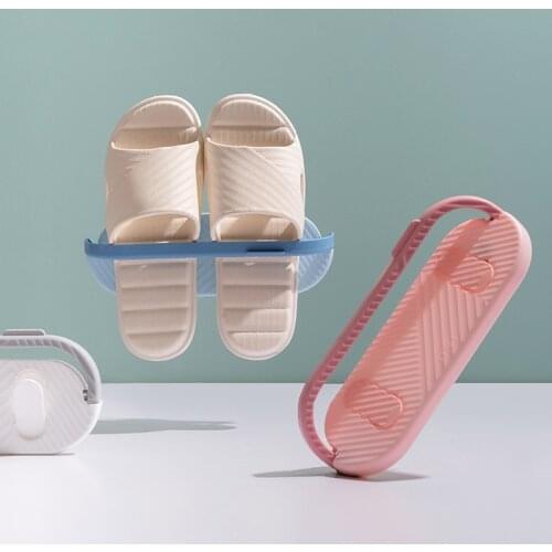 Multifunctional Rack Bathroom Slippers Rack Free Perforation Wall Drain Rack Slippers Wall-Mounted Storage Rack Bath Accessories