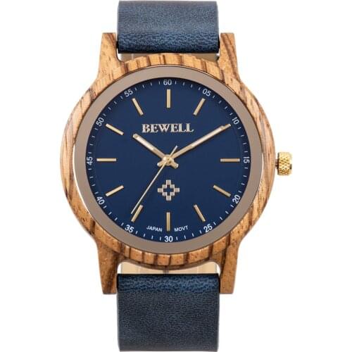 Fastion wood watches with genuine leather straps