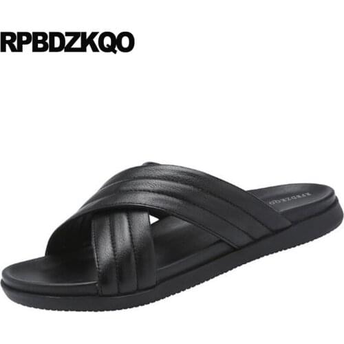 Soft native beach black water platform outdoor slippers waterproof men sandals leather summer famous brand designer shoes slides