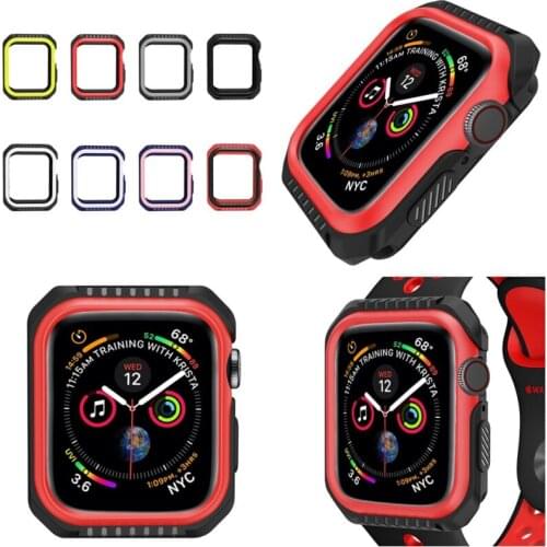 40mm 44mm Soft Silicone Case For Apple Watch Series 1 2 3 4 5 Cover Frame Full Protection 42mm 38mm watch strap band Accessories