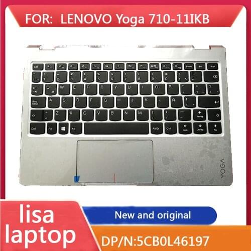 Suitable For Lenovo YOGA 710-11IKB Palm Pad Keyboard Top Cover Silver Latin Keyboard Small Return Key 5CB0L46197 Brand New