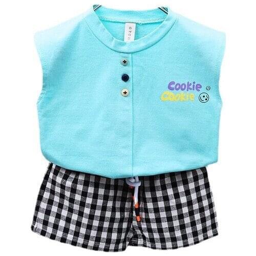 New Summer Baby Clothes Suit Cute Children Boys Girl Cotton Vest Shorts 2Pcs/Sets Toddler Casual Costume Infant Kids Tracksuits