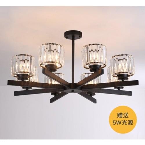 Simple modern atmosphere living room lamp personality creative restaurant crystal lamp bedroom 6 head 8 head suction crane