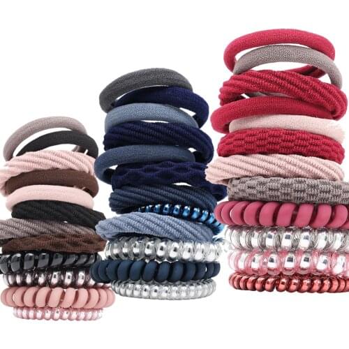 12Pcs Mixed Elastic Nylon Hair Bands For Women Girls Colorful Rubber Band Headbands Kids Hair Accessories Headdress Rubber Gum