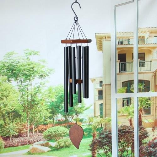 Silver 6 Tube Wind Chime Chapel Bells Wind Chimes Door Wall Hanging Ornament Home Garden Outdoor Decor Wind Chimes
