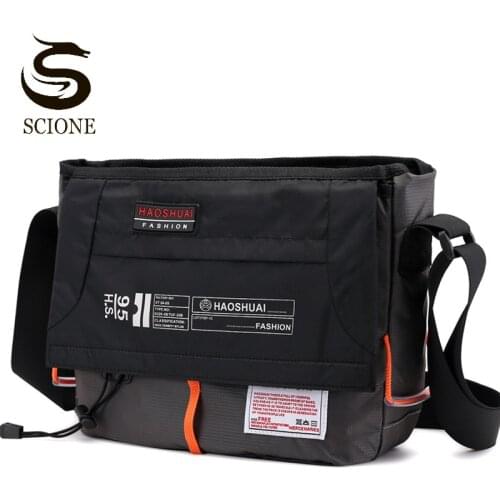 Mens Fashion Messenger Bag Male Waterproof Nylon Satchel Camouflag Crossbody Bags Letter Casual Shoulder Bag Briefcase XA124M