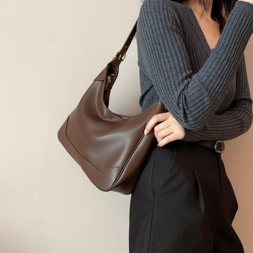 OUSSON 2021 New Design Leather Large Capacity Underarm Bag Fashion Messenger Bag Multifunctional Tote Bag For Women