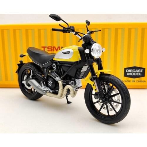 TSM 1:12 For D~cati Scrambler Icon 803CC 2015 Rosso TSMMC003 Motorcycle Diecast Models Toys Car Collection Gift Yellow
