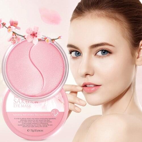 Cherry Blossoms Essence Hyaluronic Acid Repair Eye Patches Remove Dark Circles Moisturizing Eye Mask Eye Skin Care