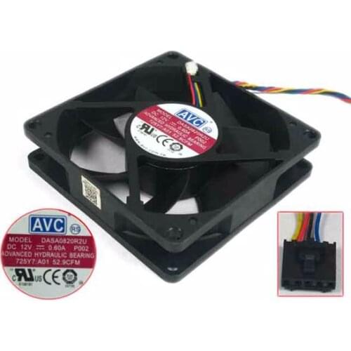 AVC DASA0820R2U P002 DC 12V 0.60A 4-Wire 80x80x20mm Server Cooling Fan