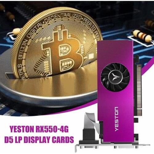 Yeston RX550-4G D5 LP Graphics Cards Radeon Chill 4GB Memory GDDR5 128Bit 6000MHz VGA + HDMI-Compatible + DVI-D GPU