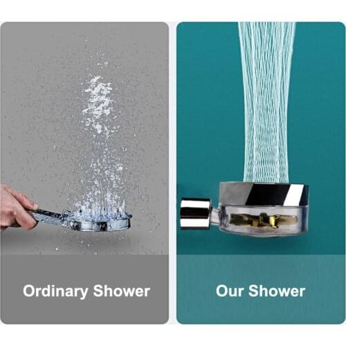360 Rotated Rainfall Shower Head High Pressure Water Saving Spray Shower Head Bathroom Hand-held Pressurized Massage Shower Head