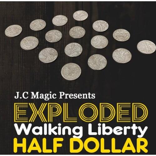 Exploded Walking Liberty Half Dollar by J.C Magic Coin Bomber Magic Tricks Stage Close Up Gimmick Props Coin Appearing Magia Fun