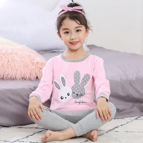 Winter Baby Girls Pajamas Sets Boys Girl Cartoon Clothes Sleepwear Kids Long-sleeve T-shirt+pant Pijamas Suit Children Homewear