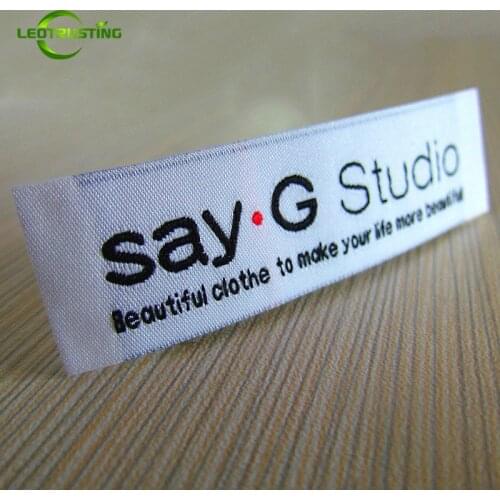 1000pcs Custom Logo Brand Woven Clothing Labels with Cut and Folded Customized Wedding Dress/Hat/Shoes Embroidered Labels
