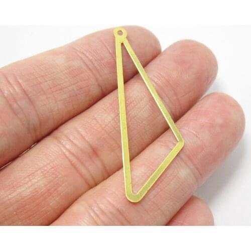 Brass triangle pendant 44.5x14x0.5mm Brass earrings charms components R1224