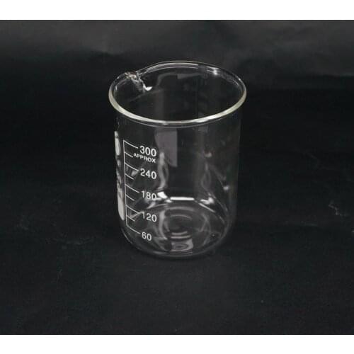 300ml Low Form Beaker Chemistry Laboratory Borosilicate Glass Transparent Beaker Thickened with spout