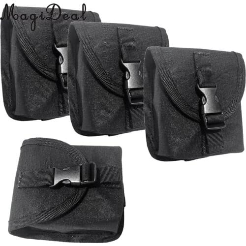 MagiDeal 4 Pieces 600D Nylon Scuba Diving Spare Weight Belt Pocket Strong Durable Black for Swimming Kayak Canoe