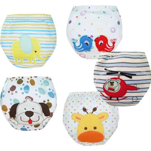 5 Pack Potty Training Pants for Baby and Toddler Boys Girls ,Reusable ,Washable,Pure Cotton,Adorable and Comfortable