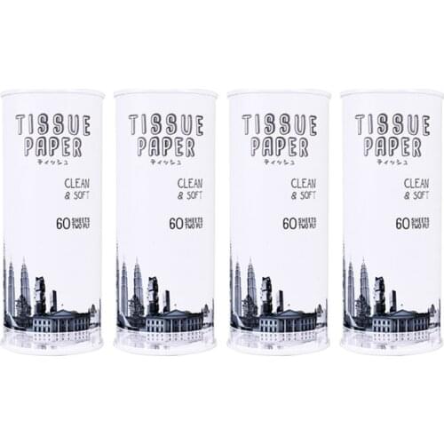 60Pcs/Box Creative Car Tissues Cylinder Box for Vehicle Cupholder Clening Paper