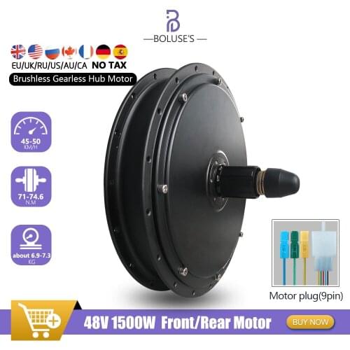 Electric Bicycle MTB Brushless Non-gear Hub Motor 48V 1500W Front Rear Freewheel / Cassette Hub Motor For Ebike Conversion Kit