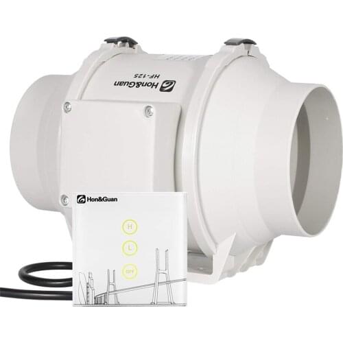 5'' 220V Silent Wireless Controller Inline Duct Fan Mixed Flow Smart Air Extractor For Bathroom Kitchen Ventilation Ventilator