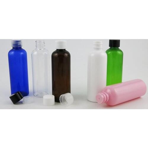 24 x 100ml Travel Portable Refillable Lotion Cream Plastic Bottle with Plastic Ordinary Cap Round Shoulder Cosmetic Bottles