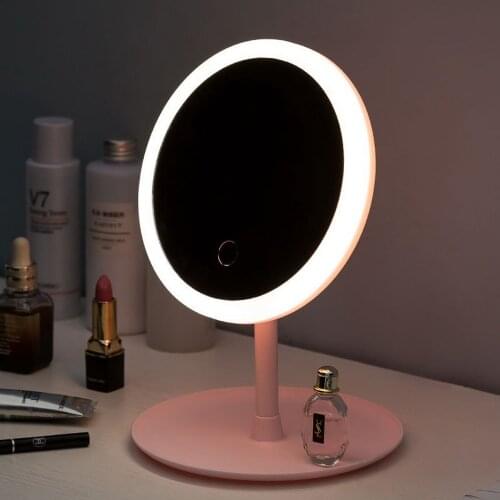 Electric Makeup Mirror with Natural White Light USB Rechargeable LED Vanity Mirror Detachable/Storage Base with 3 Light Mode