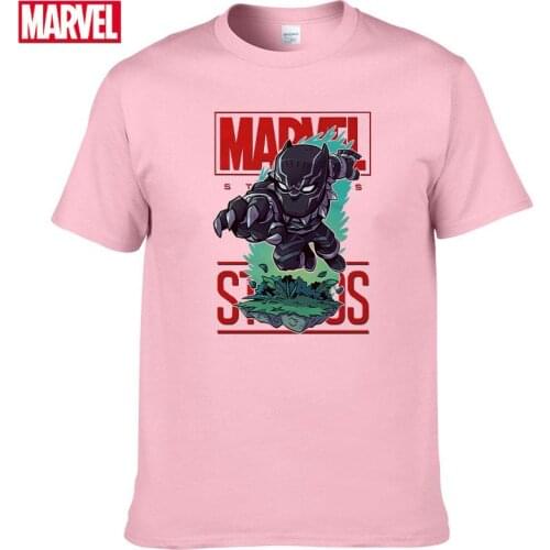 Marvel The Avengers Black Panther T-shirt Comfortable Breathable 100% cotton Fashion clothes for teens Anime Summer Tops #134