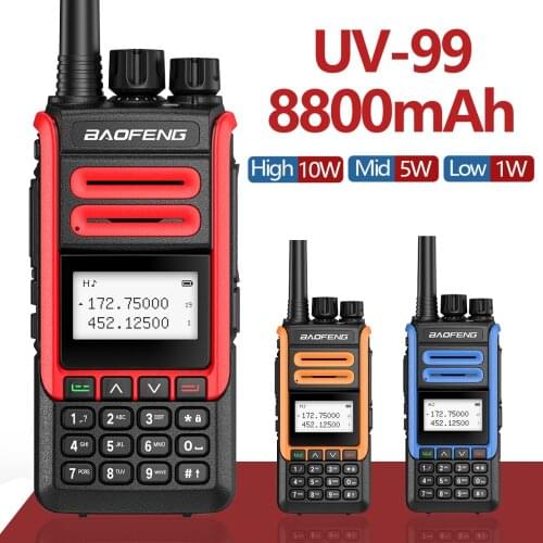 Real 10W Baofeng UV-99 Walkie Talkie High Power Portable Two Way Ham CB Radio Dual Band FM Transceiver Hunting Transmitter UV-5R