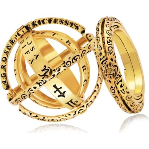 Astronomical Sphere Retro Rings & Hollow Deformation couple Rings & Star Sky Rings Jewelry fashion Gifts LR190504