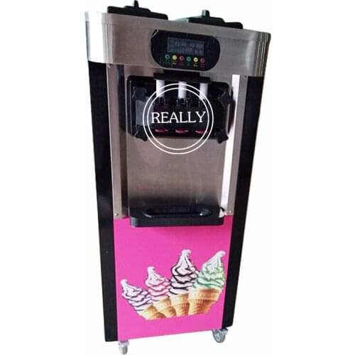 Commercial desktop soft ice cream machine 2200W three-color vertical make ice cream intelligent sweetener ice cream maker 1pc
