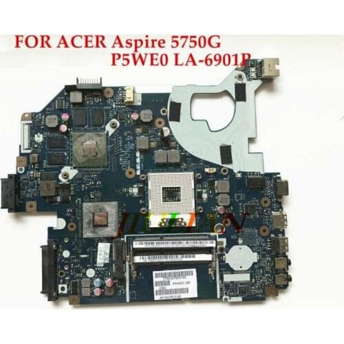 P5WE0 LA-6901P Laptop motherboard For Acer Aspire 5750 5750G for Gateway NV57H Original mainboard HM65 Tested Working