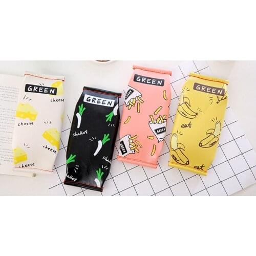 Kawaii Cookie PU Leather Pencil Case Stationery Storage Bag Escalar Papelaria Escolar School Supplies