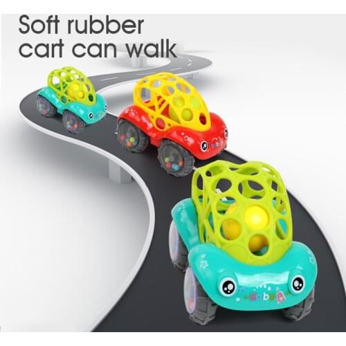 Soft toy car interesting baby toy intelligence grasp soft teether baby plastic soft car gift J0576