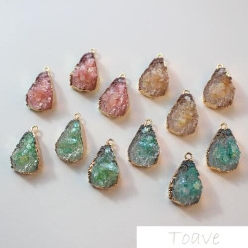 Irregular water drop transparent imitation rock color shell resin pendant DIY Earrings material accessories