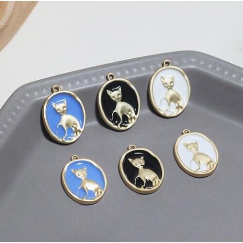 Newest 40pcs/lot cartoon Relief cats core geometry ovals shape alloy drop oil floating locket chars diy jewelry accessory