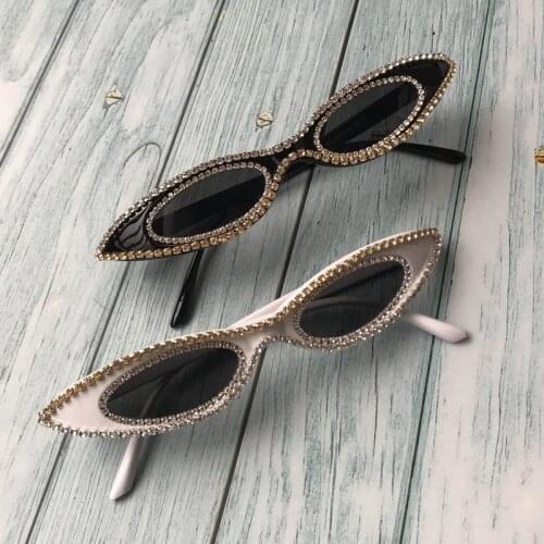 ZAOLIHU Sexy Samll Cat Eye Women Sunglasses 2019 Diamond Luxury Sun Glasses UV400 Party Eyewear Hot Sale Handmade oculos de sol