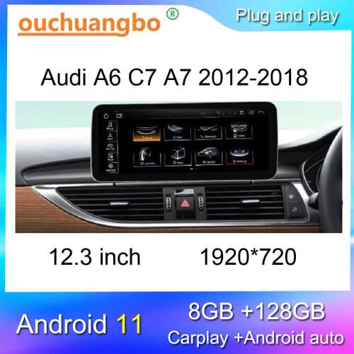 Ouchuangbo car radio multimedia for RHD 12.3 inch A6 C7 S7 S6 A7 RS6 RS7 Qualcomm android 10 stereo gps navigation 4+64GB