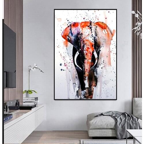Animal Poster Colorful Elephant Picture Canvas Painting Wall Art Posters And Prints For Home Decoration Wall Paintings Cuadros