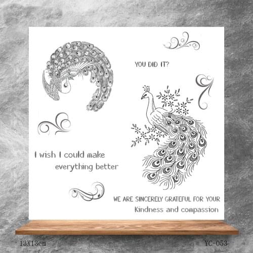 ZhuoAng Beautiful peacock Clear Stamps/Silicone Transparent Seals for DIY scrapbooking photo album Clear Stamps