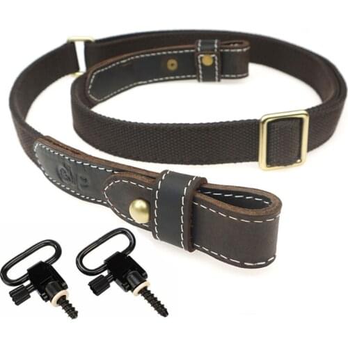 Hunting Gun Accessories Leather Rifle Sling Adjustable Shoulder Padding Tactical Shotgun Strap Belt For Shooting