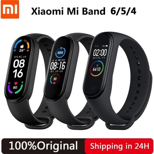 Xiaomi Mi Band 6 Smart Bracelet AMOLED Retina Screen Blood Oxygen Monitor NFC Fitness Tracker Miband 5 4 Waterproof Smart Band