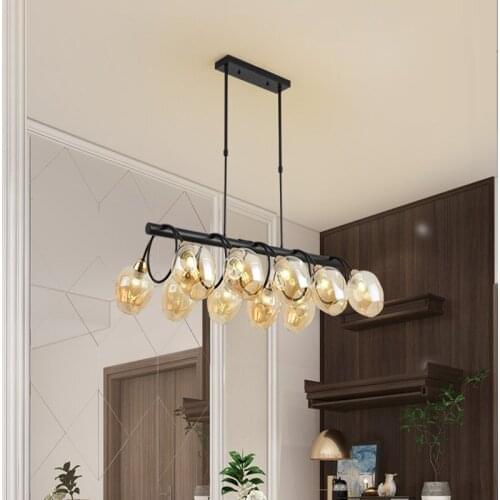 Tree branch chandelier Magic Bean Strip 8 Heads Black Lustre Ceiling Lamp for Living Room Bedroom Home Decoration stained glass