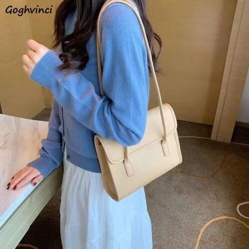 Women Satchels Vintage Retro Two Straps Message Handbags Simple New Designers Korean Style Harajuku Girls Tender All-match Ins