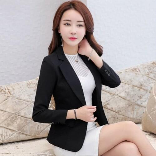 2021 Spring Autumn Women Blazer Elegant Single Buttons Female Suit Jacket Full Sleeve Outwear Office Lady Blazer Femme