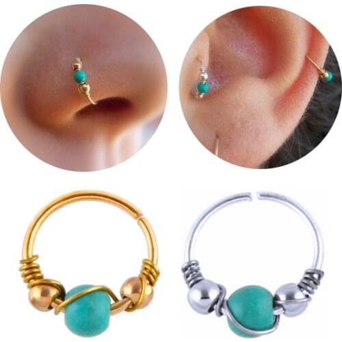 1Piece Boho Fake Nose Ring Cartilage Piercing Earring Tragus Fashion Faux Nose Piercing Septum Rings Rook Helix Jewelry
