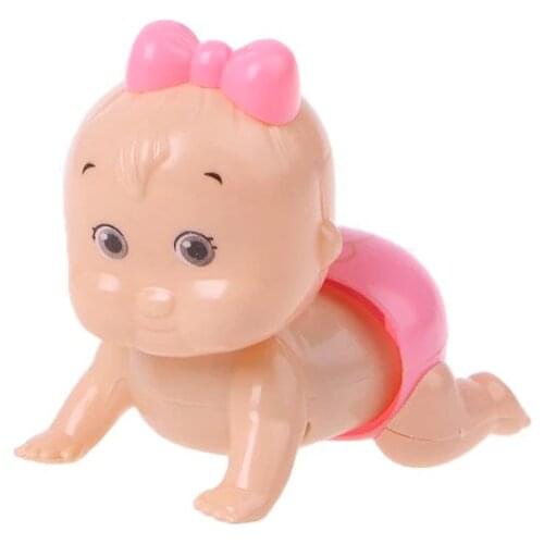 1pc Boy Girl Crawling Crawl Clockwork Doll Wind up Toy For Baby Kids Party Gift